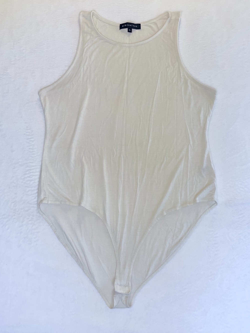 Gibsonlook Ivory High Neck Sleeveless Bodysuit XL